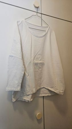 Maglione in cotone bianco con croce tg. L/XL