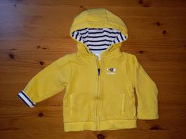 Jaquette doublée jaune à capuche taille 80