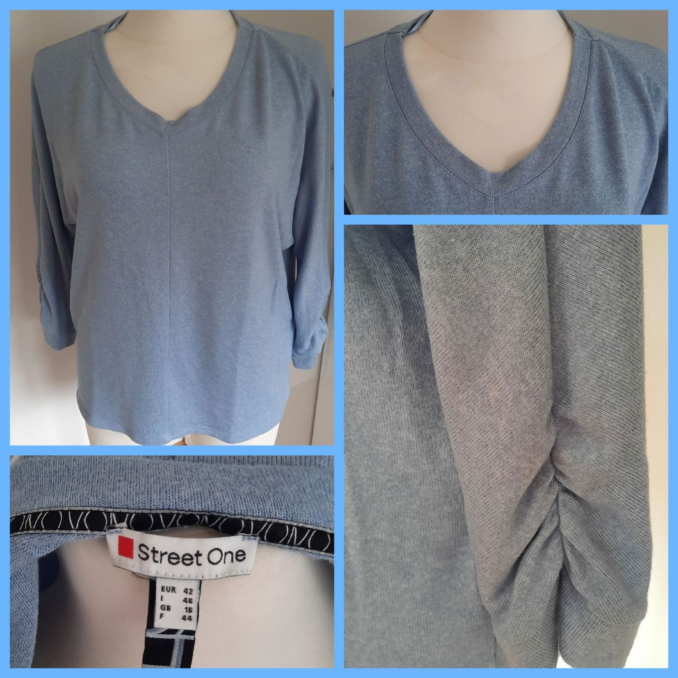Pullover & Sweatshirts: ***STREET ONE*** leichter Pullover hellblau Gr 42 – Gebraucht aus Wädenswil von H2H_Secondhandshop
