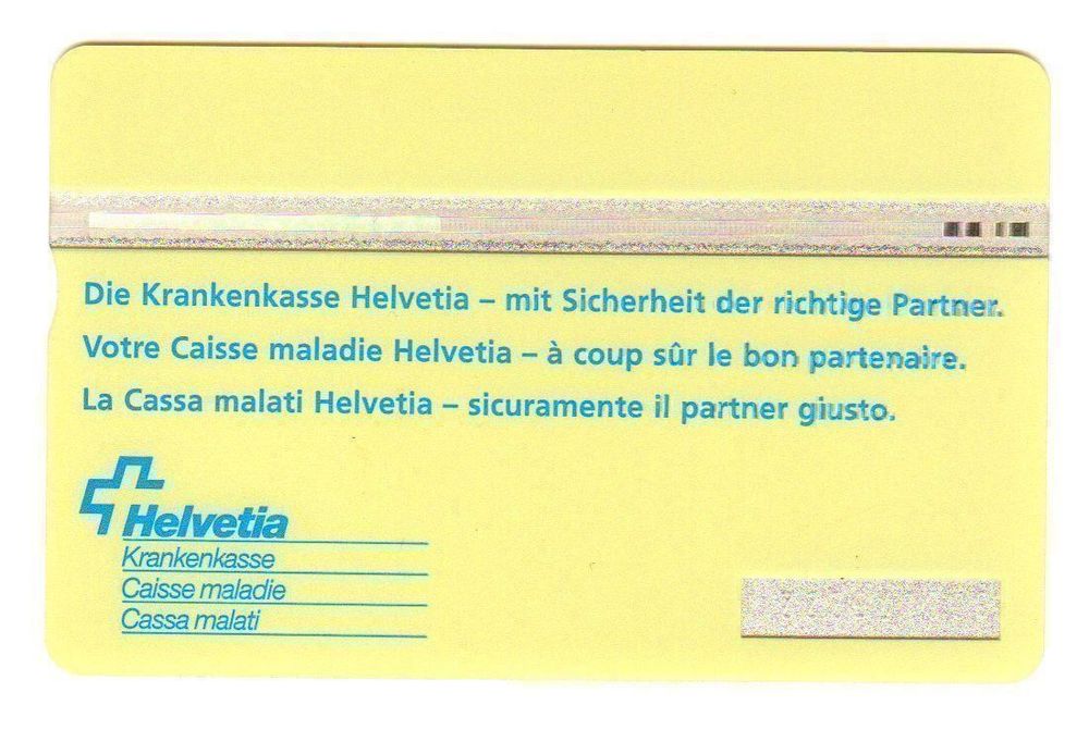 Cartes de téléphone: taxcard Helvetia Krankenkasse 5.- 606L – D'occasion à Erlinsbach par S700 1