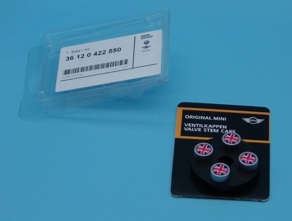 Mini Tutti pezzi di ricambio auto: SET 4x Original MINI Ventilkappen Union Jack britischen Look – Nuovo e nell'imballaggio originale da Wilhelmshaven venduto da Raswanp