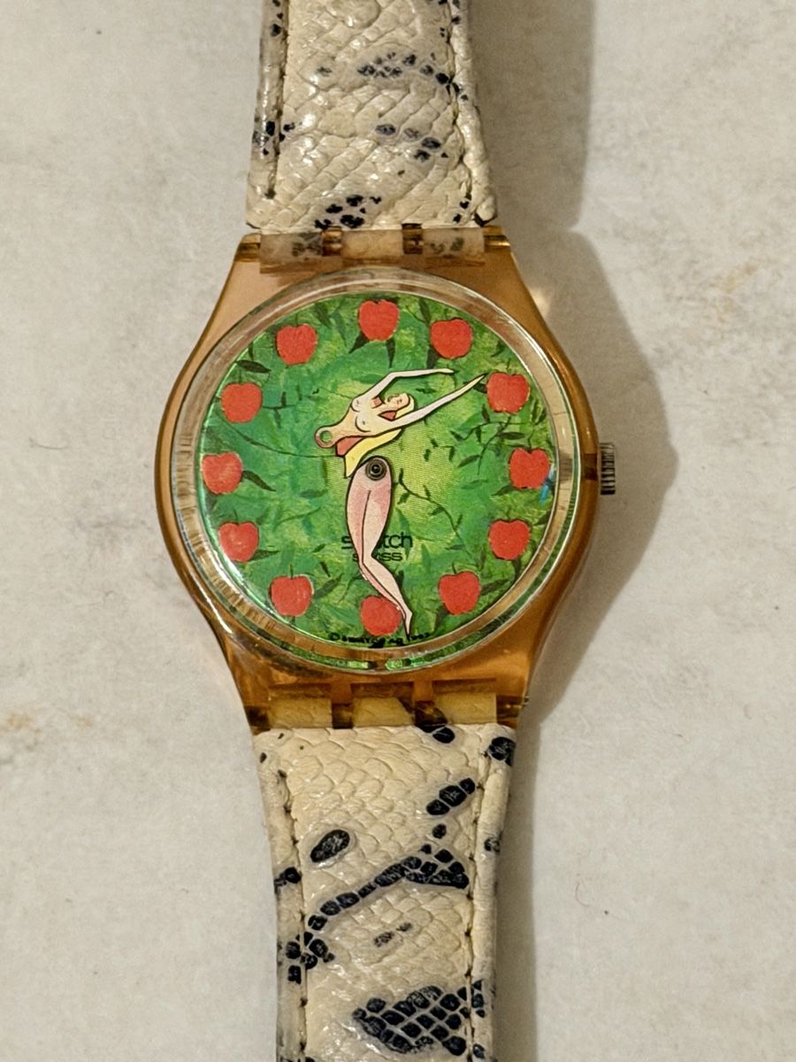 Swatch Orologi: Swatch mit Lederarmband – Difettoso da Rupperswil venduto da Meditta
