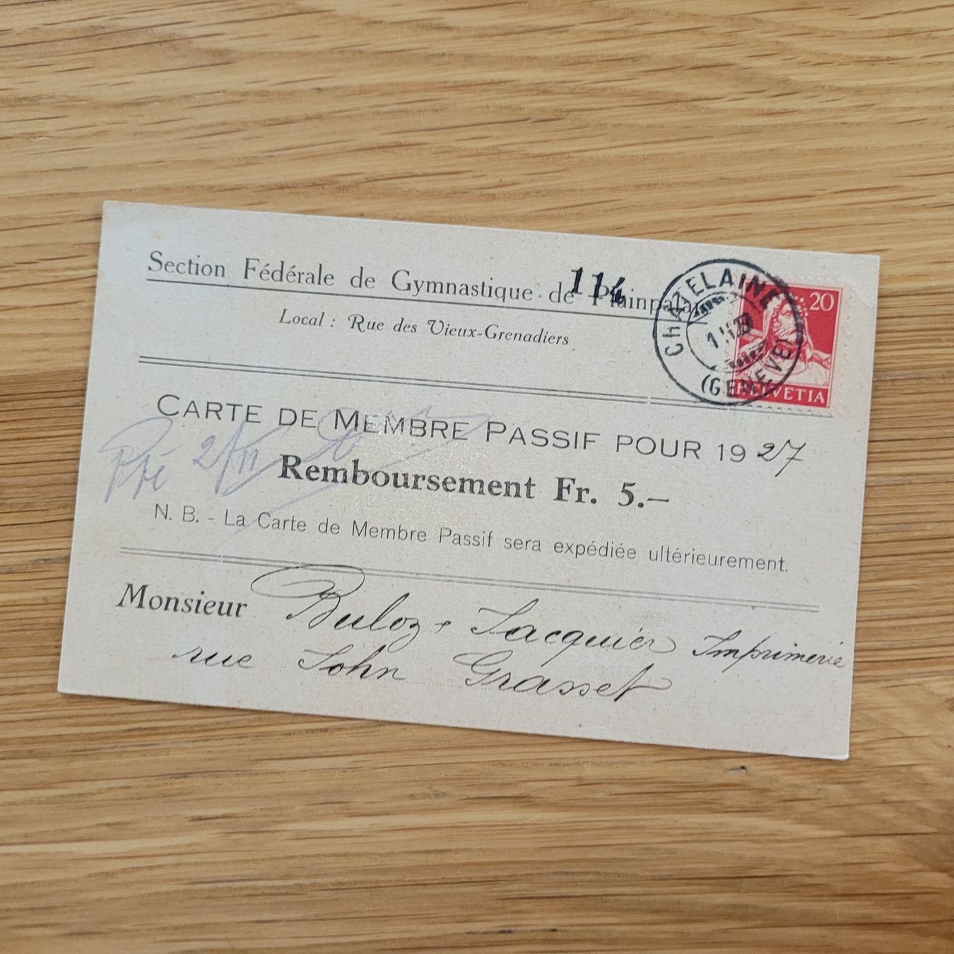 Tutti i francobolli: Dokument Châtelaine 1927 – Usato da Biel/Bienne venduto da Destockweb