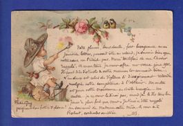 ENFANT - Jeune peintre et mésanges // dos blessé //