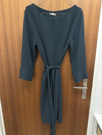 Kleid H&M Petrol Grösse L mit Gürtel neuwertig