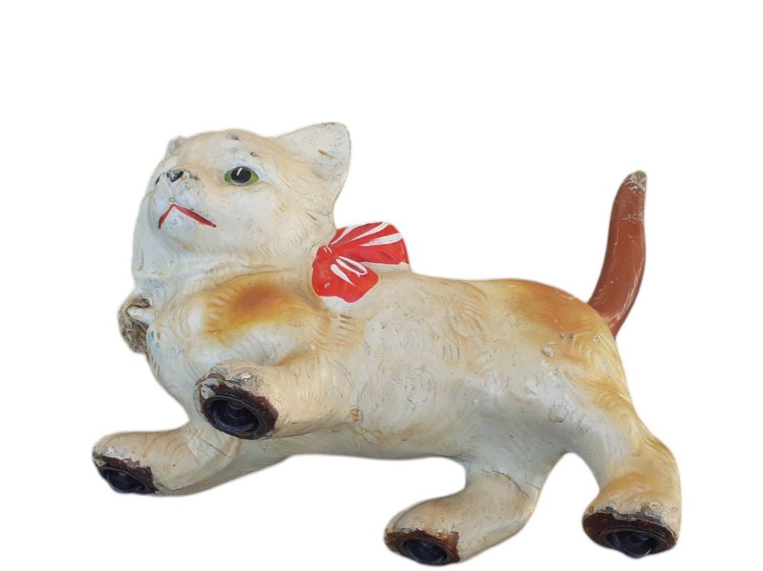 Spielzeuge: Spielzeug Katze auf Rollen antik – Gebraucht aus Mörschwil von antiksalon 3