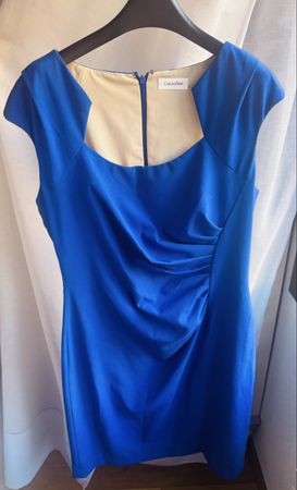 Calvin Klein Dress, Size 14, Worn Once - Blue Summer Dress