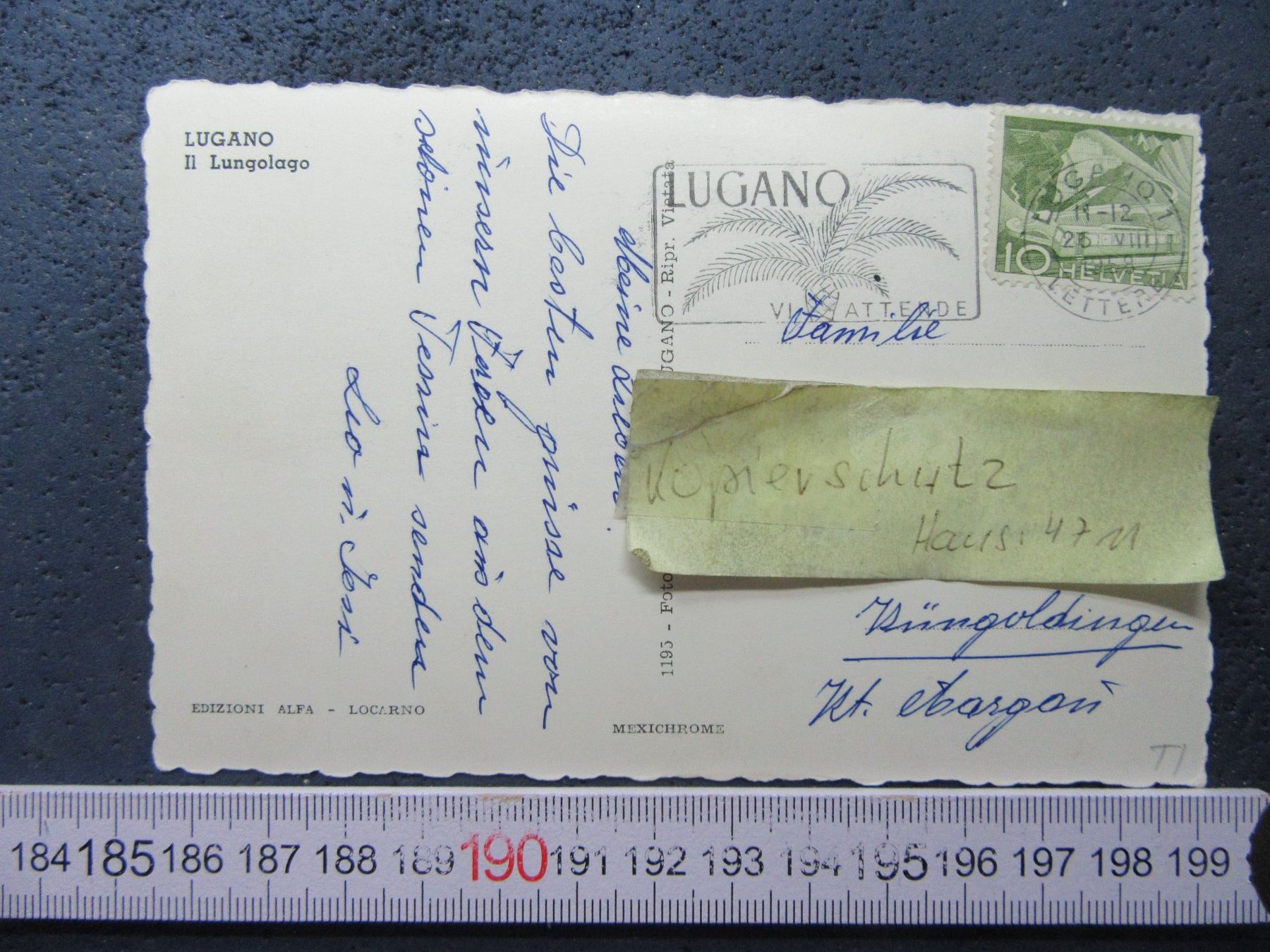 Cartes postales: LUGANO 1958 TI AK – D'occasion à Ettingen par Hausi4711 1