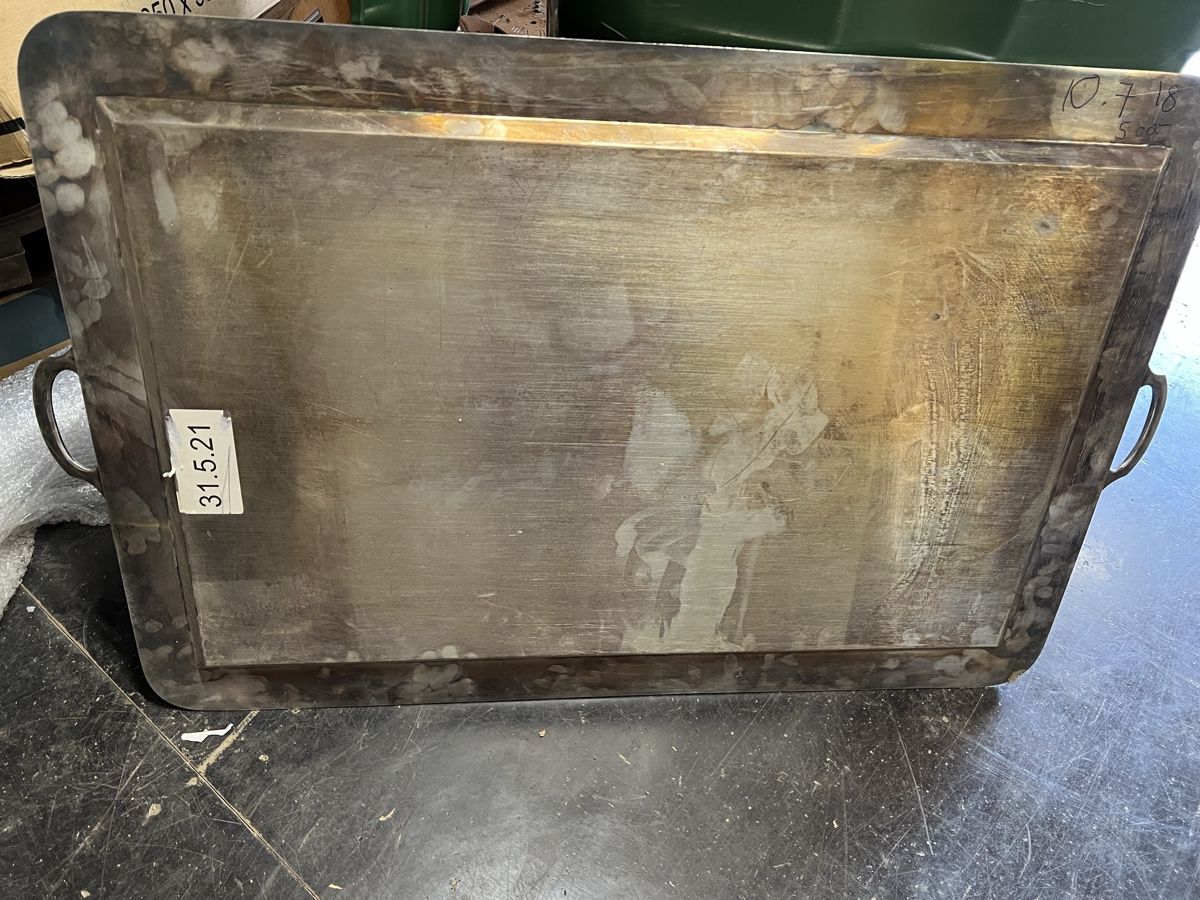Piatti di portata: Riesiges Serviertablett Metall gebraucht – Usato da Dittingen venduto da Bellevista 5
