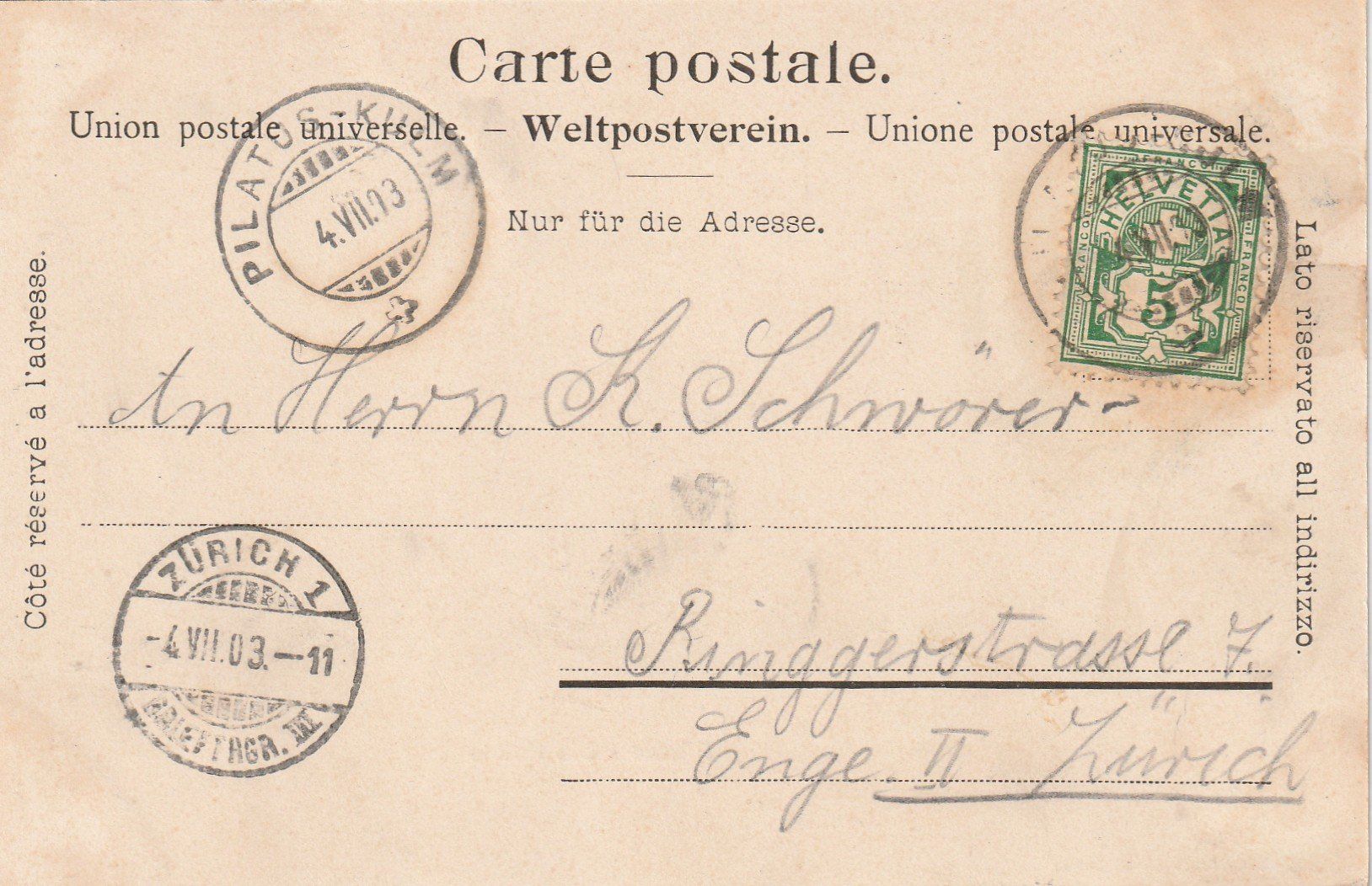 Cartes postales: Pilatus Die Hotels – D'occasion à Rorschacherberg par fratovi2 1