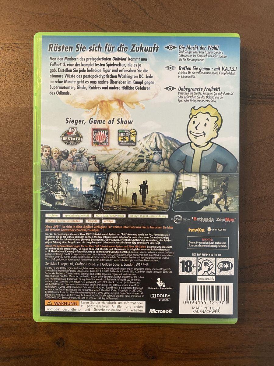 Microsoft Giochi: Fallout 3 für Xbox 360 – Usato da Thunstetten venduto da Virus_33 2
