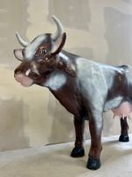 Deko Kuh Figur Lebensgross braun/weiss Garten Aussteller