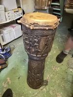 Djembe Trommel geschnitzt Höhe 80cm D 22cm (D1)