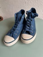High-Top Sneakers aus Stoff Jeansblau