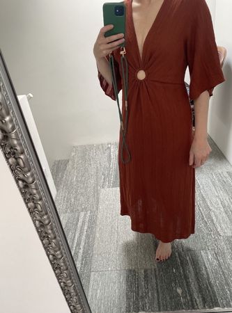 Zara Kleid, Gr. S, terracotta, Midi, Top Zustand!
