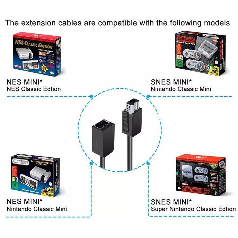 Cavi: Controller Verlängerungskabel Nintendo NES mini SNES mini – Nuovo (secondo la descrizione) da Kirchdorf AG venduto da Apost008 1
