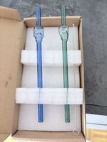 Glasstrohhalme Totenkopf-Design 2 Stk. neu zu