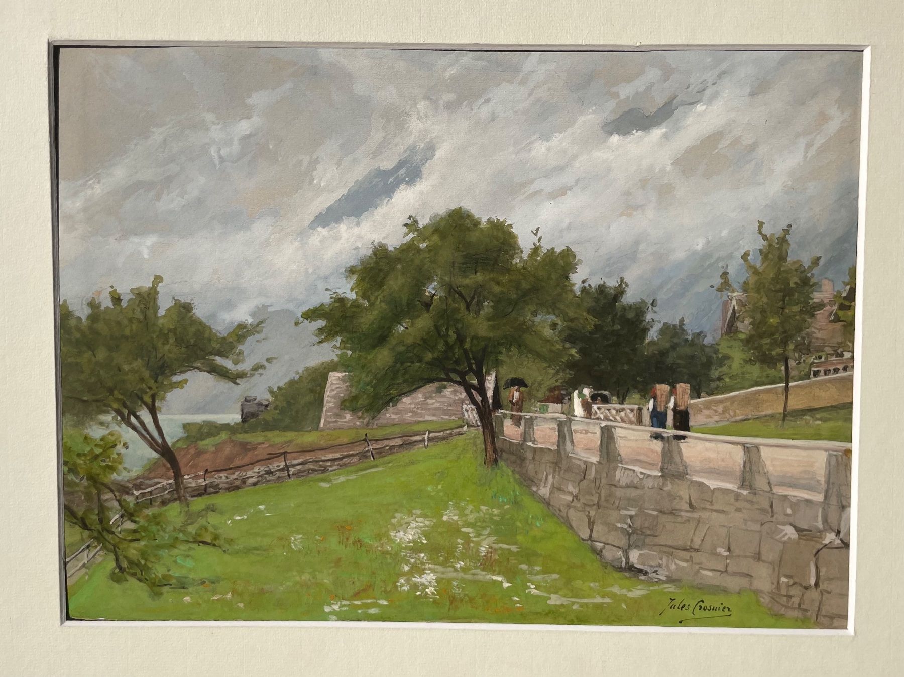 Dipinti: Jules Crosnier aquarelle 1864 Brienz – Usato da Biel/Bienne venduto da Galaq 1