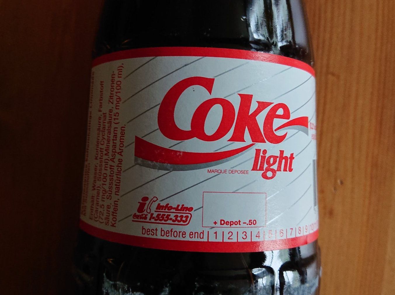 Coca-Cola Bottiglie: COCA-COLA LIGHT 1l noch voll Ablauf Datum September 1994 – Usato da Wilderswil venduto da Exebub 6