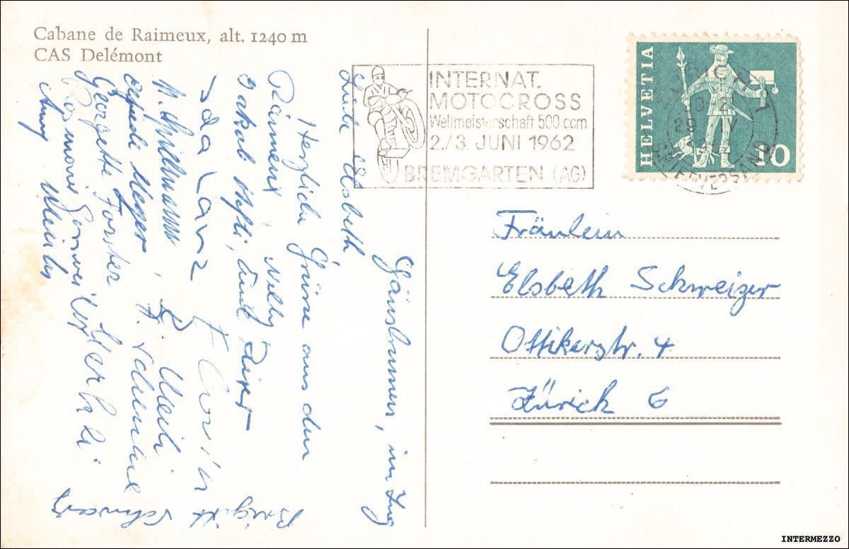 Cartoline postali: Raimeux BE // Cabane de Raimeux 1962 – Usato da Basel venduto da intermezzo12 1