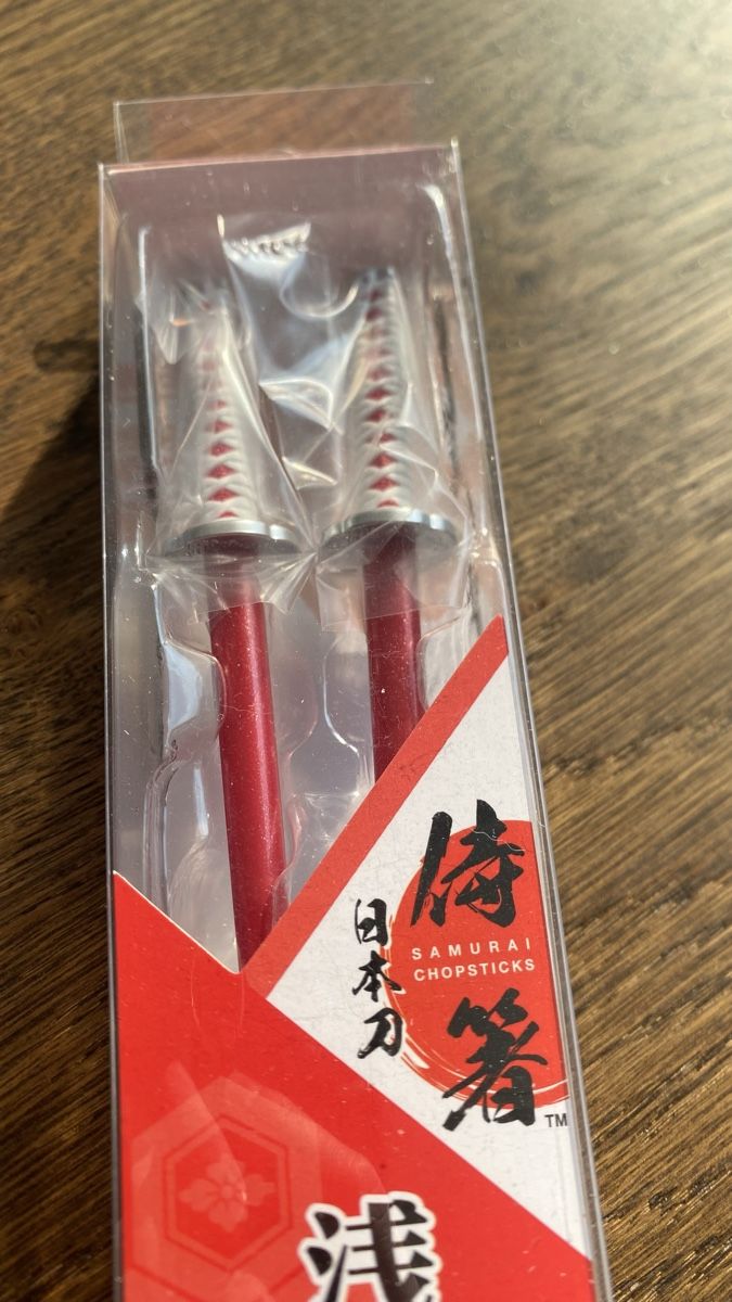 Set di posate: Stäbchen Samurai Nagamasa Essstäbchen Klinge rot neu Japan – Nuovo e nell'imballaggio originale da Hochwald venduto da _biene_ 2