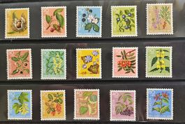 Briefmarken Pro Juventute Blumen und Früchte 1973-1976