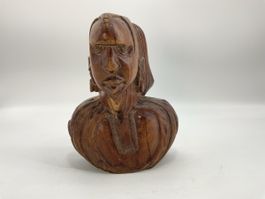 Holzskulptur Büste - Exotische Handarbeit, Unikat!