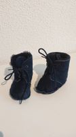 Dunkelblaue Lammfell Baby Schuhe Grösse 22