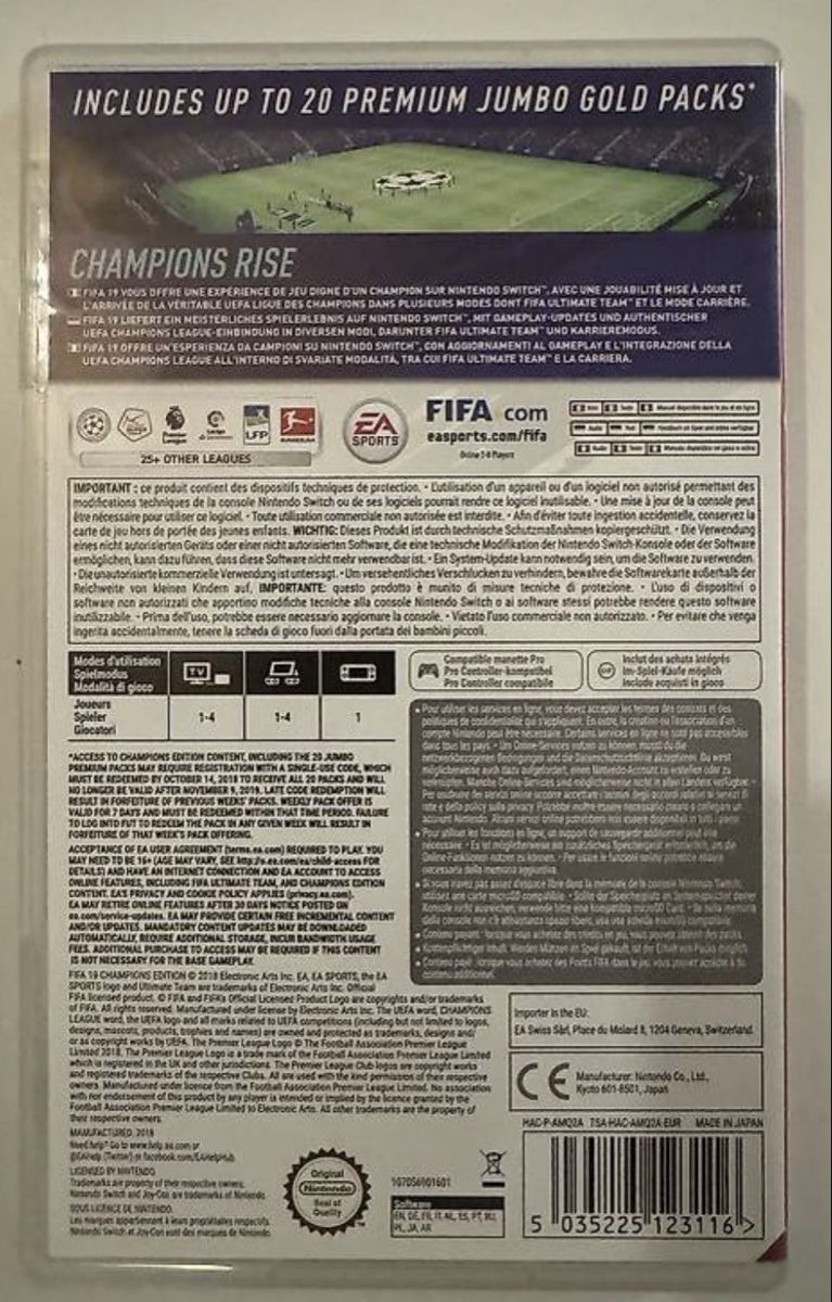 Nintendo Giochi: Fifa 19 - Nintendo Switch – Usato da Zürich venduto da jabo22 1