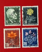 PRO JUVENTUTE SATZ 121 -124 1947 GESTEMPELT