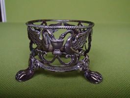 versilberter Empire Glashalter ohne Glas mit Schwan Motiven