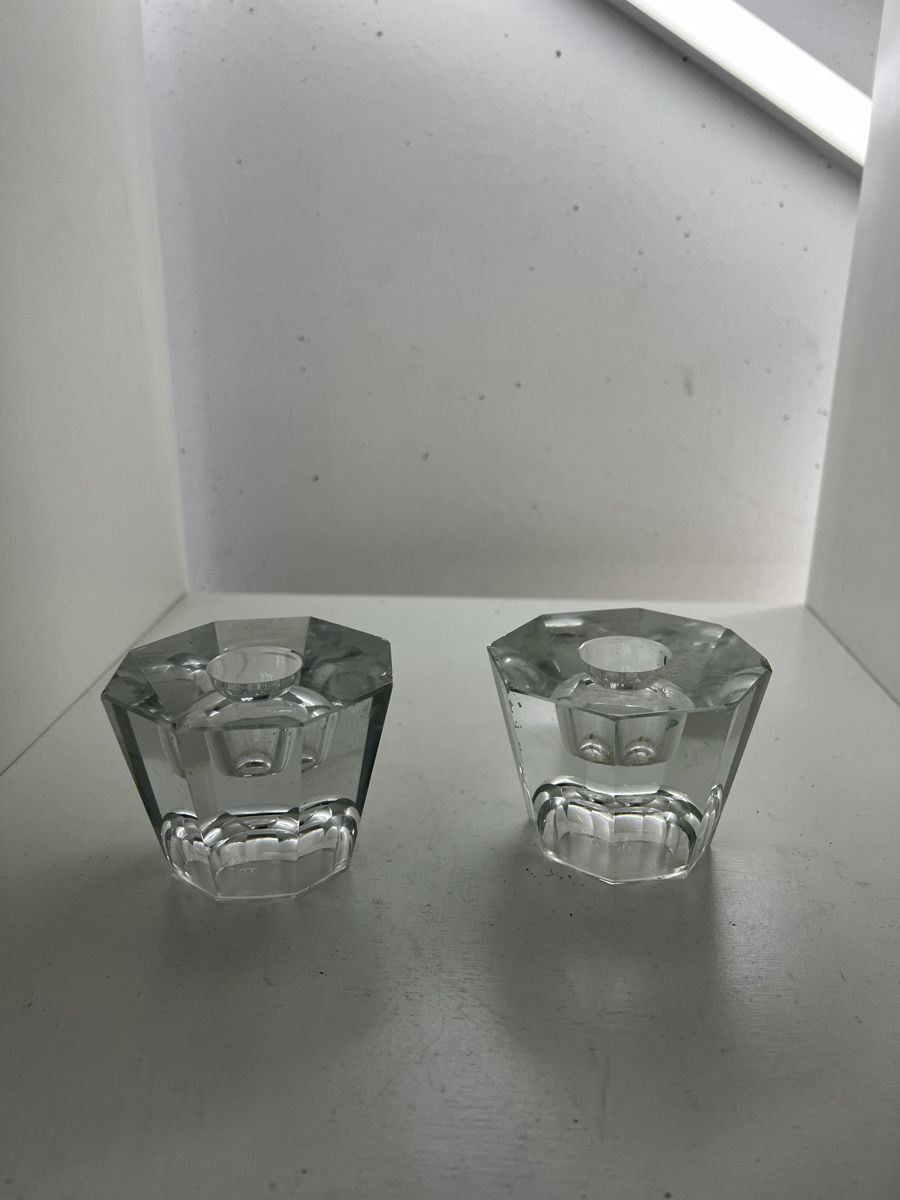 Portacandele: 3 Kerzenständer aus Glas oder Kristallglas – Usato da Wettingen venduto da NickInc 4