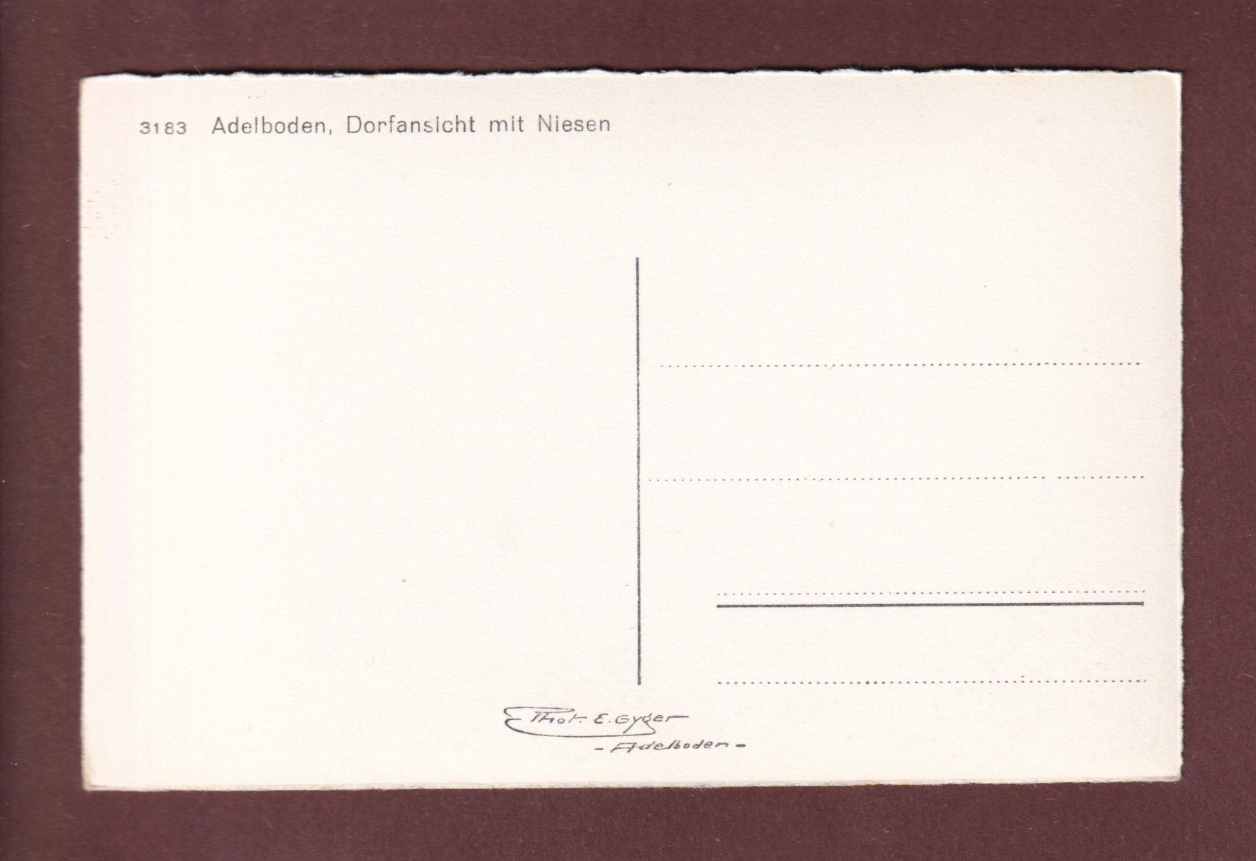 Ansichtskarten: ADELBODEN - Niesen – Gebraucht aus Pully von nicecards-shop 1