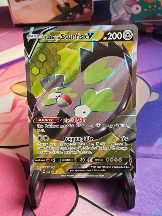 Galarian Stunkfisk V - Ultra Rare - Darkness Ablaze Pokémon (Gebraucht ...