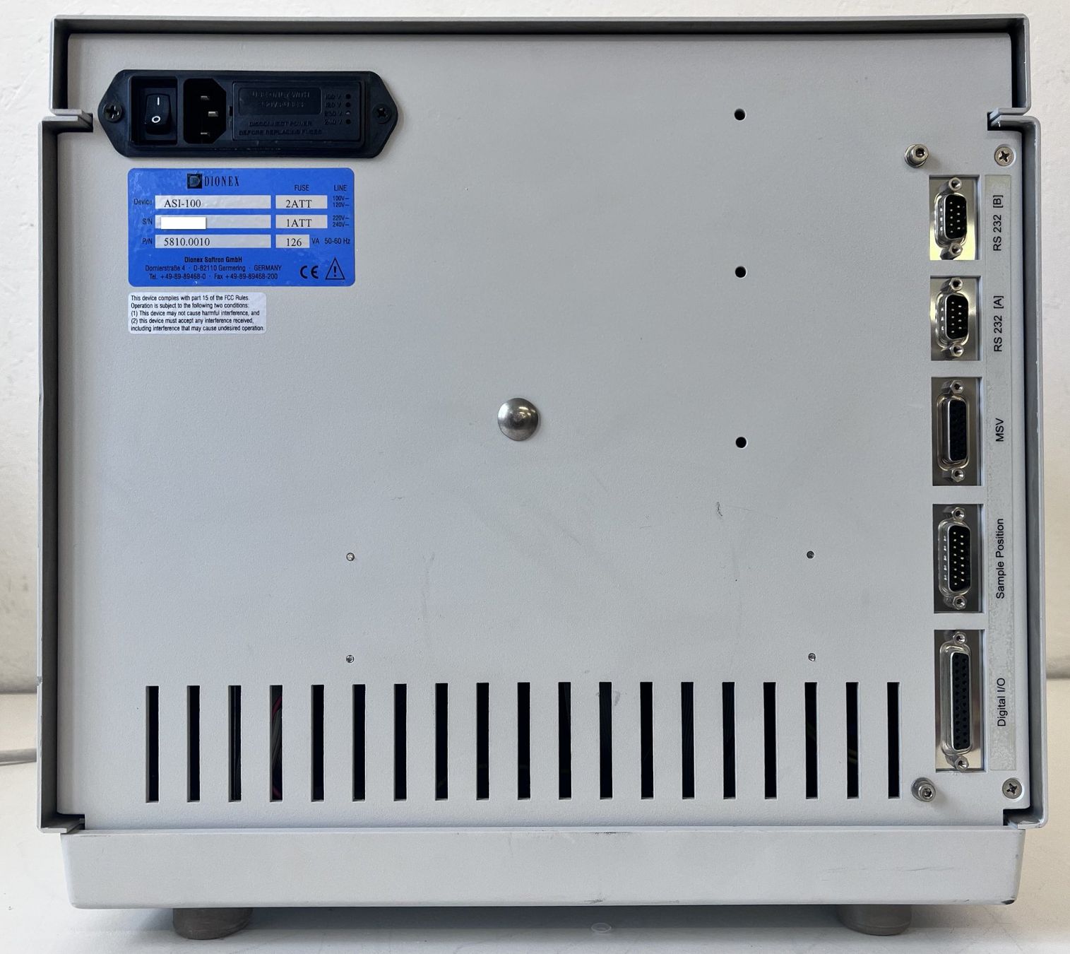 Accessori da laboratorio: Dionex ASI-100 Automated Sample Injector 5810.0010 – Usato da Niederdorf venduto da LeptonAG_Labor 2