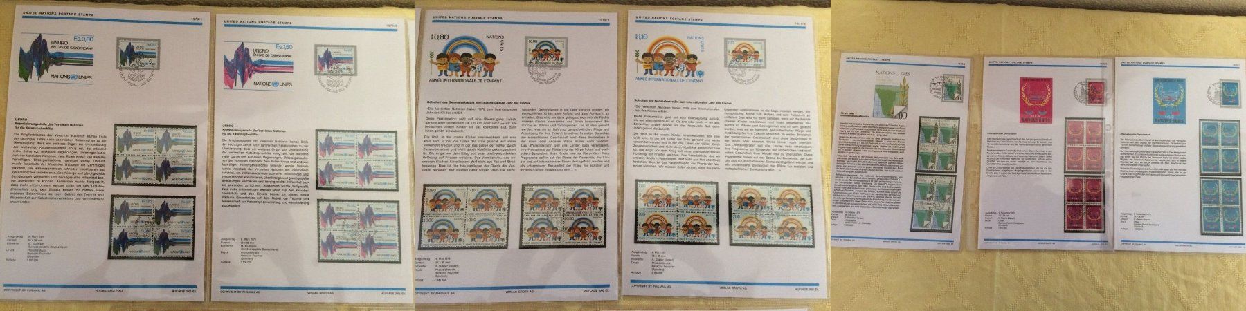Alle Briefmarken: Div. BL. UNION NATIONS POSTAGE STAMPS 1975-1979 – Neu (gemäss Beschreibung) aus Buchs AG von ReaNaTsch 4