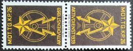 Soldatenmarke 2.WK, Mot Tg Kp 26, schwarzbr/gelb, Wi Tg 36a