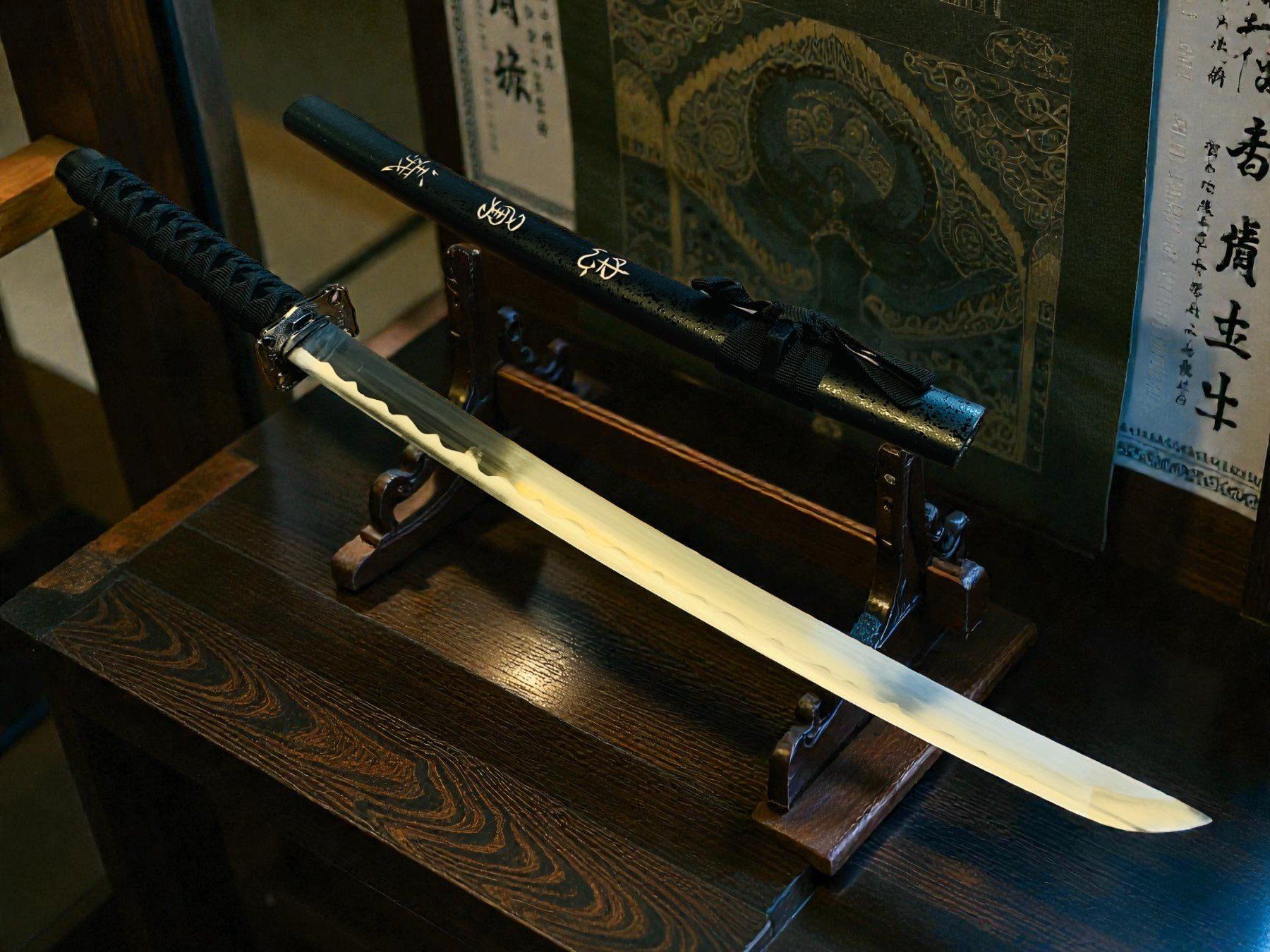 Arte internazionale: Katana Schwert mit Scheide 78cm SCHWARZ L NEU – Nuovo e nell'imballaggio originale da Bergdietikon venduto da shopAgent 5