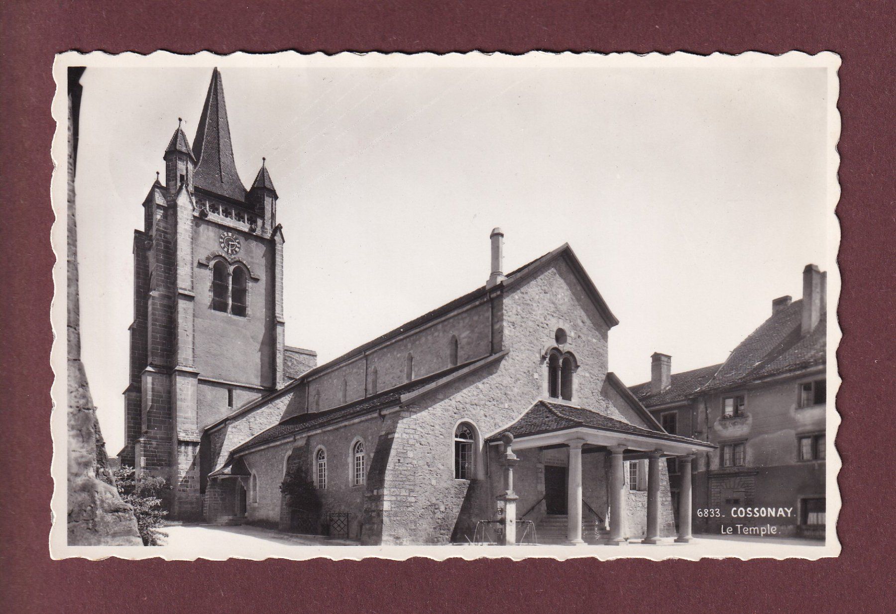 Ansichtskarten: COSSONAY - Le Temple - 1953 – Gebraucht aus Pully von nicecards
