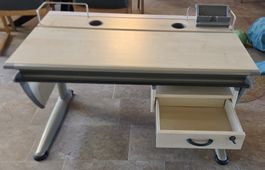 Schülerpult mit Schubladenblock 55 - 82 cm höhenverstellbar
