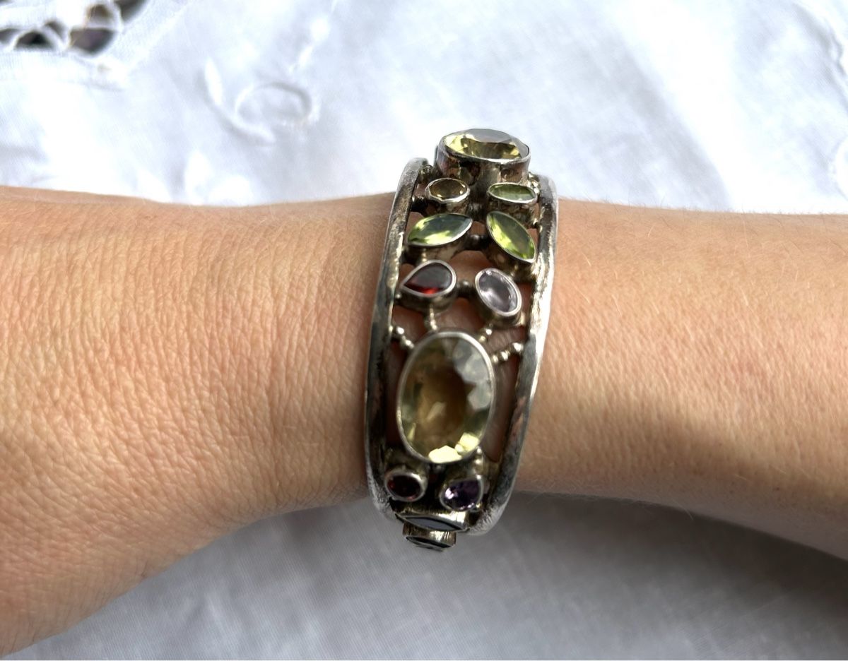 Bracciali & Braccialetti: Armspange Silber mit Edelsteinen – Nuovo (secondo la descrizione) da Birsfelden venduto da Exclusivity 1