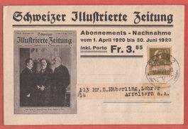 Schweizer Illustrierte Zeitung - Nachnahme-Postkarte 1920