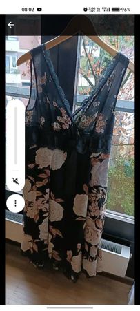 Vestito  in seta donna stampa floreale pizzo taglia unica M