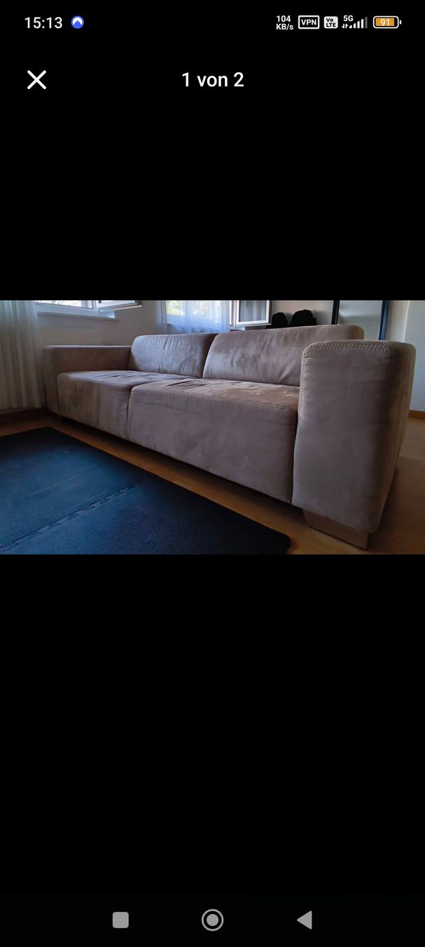Divani: Zweier Sofa Alcantara Beige  – Usato da Gretzenbach venduto da NanoValley