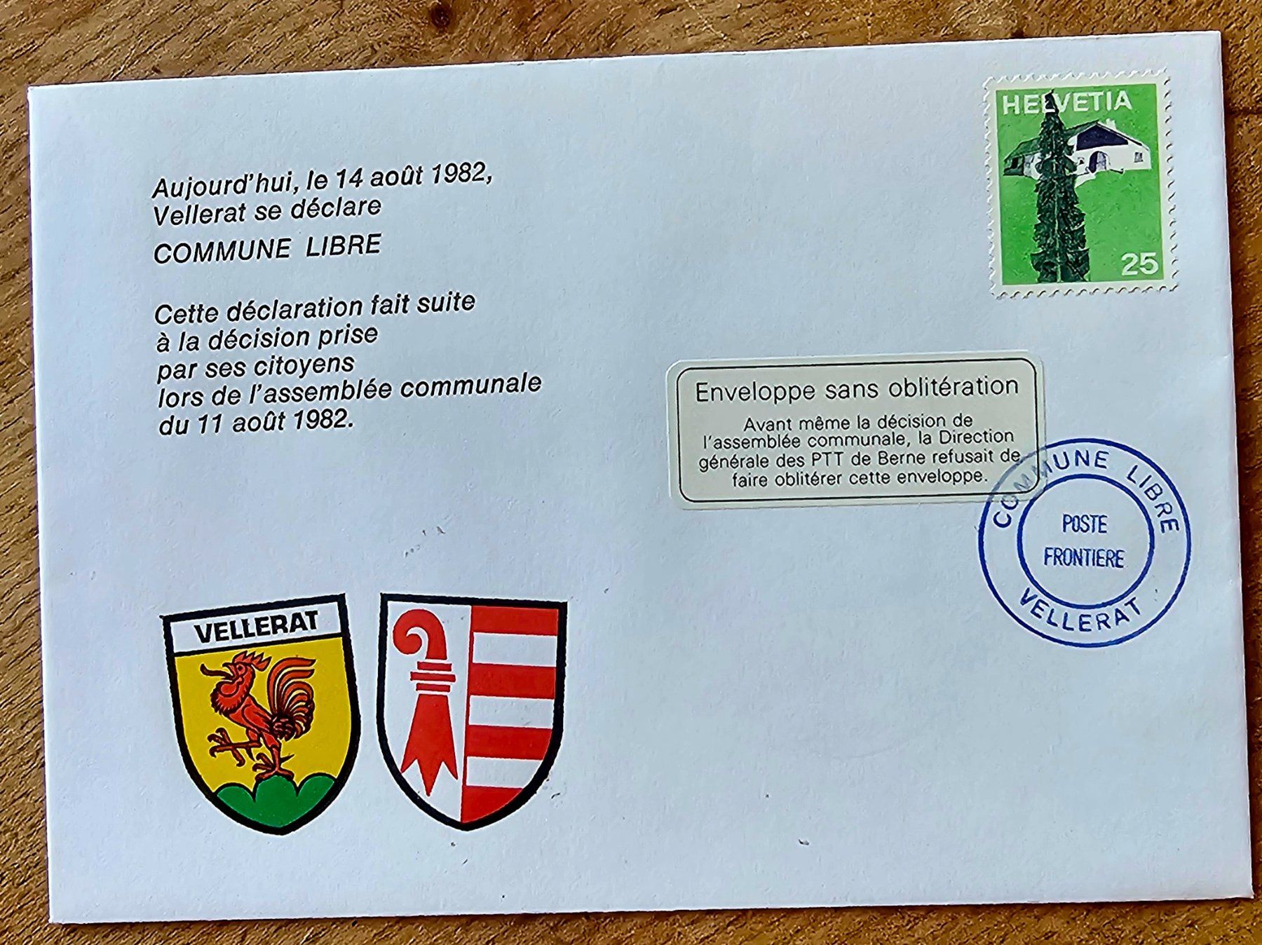 Tutti i francobolli: Lettre spéciale VELLERAT commune libre 14.8.82 – Nuovo (secondo la descrizione) da Les Valettes venduto da Nuba1