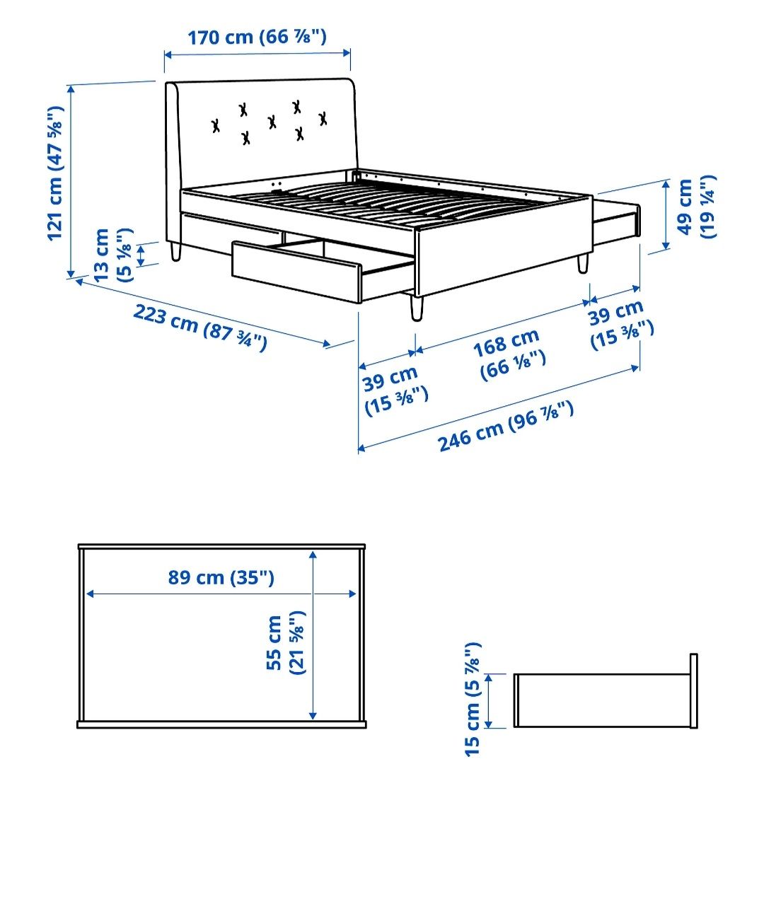 Ikea Betten: IKEA Idanäs Upholstered Bed Frame – Neu (gemäss Beschreibung) aus Baden von ama_2782 3