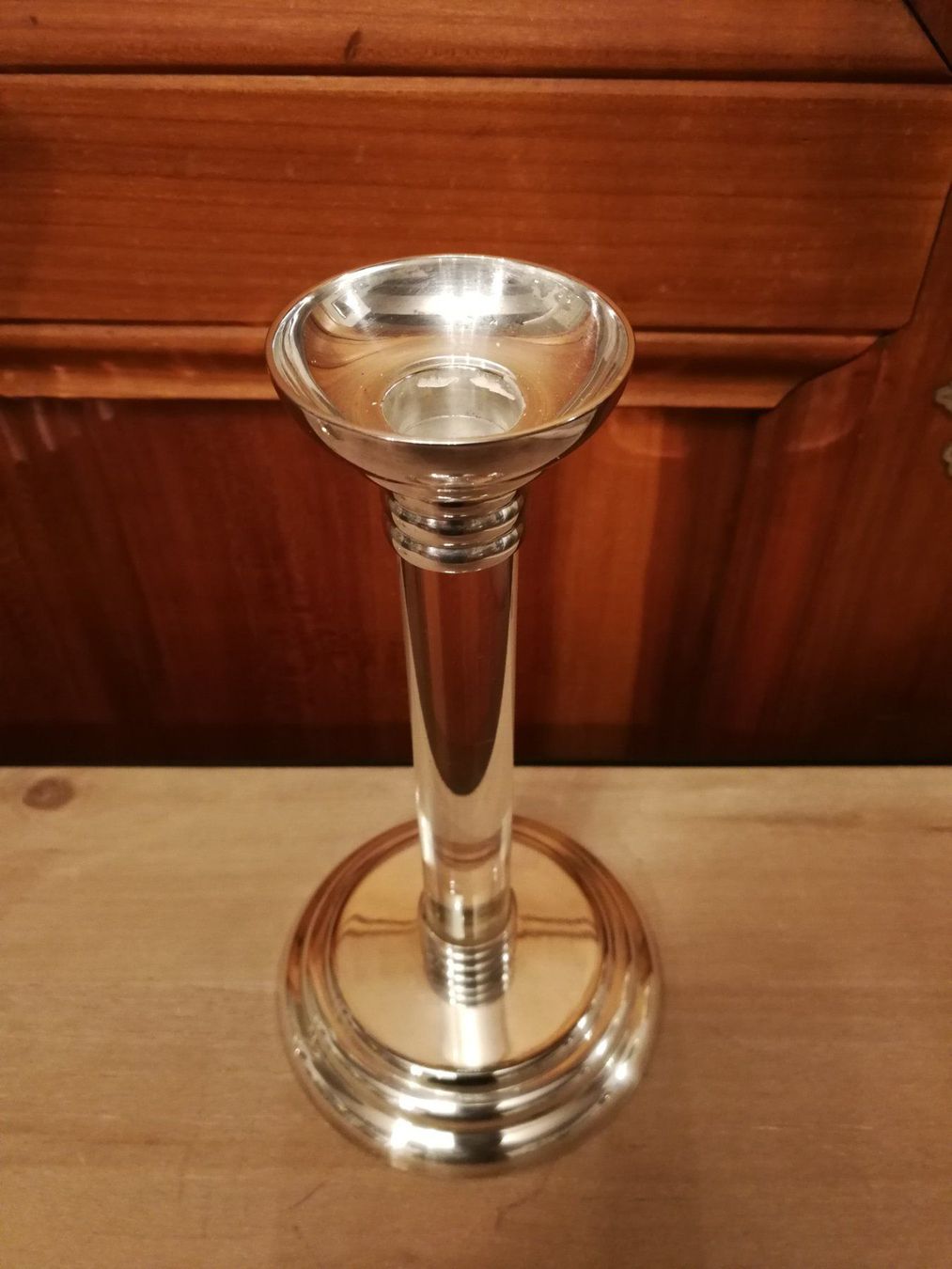 Portacandele: Kerzenständer versilbert und Glas 2 Stück mit Kerzen – Usato da Wagenhausen venduto da Simbad 4