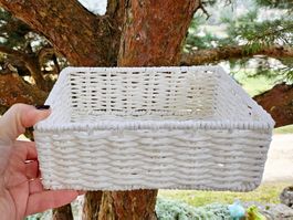 Aufbewahrung/kleines Kistchen weiss/Rattanlook (kein Rattan)