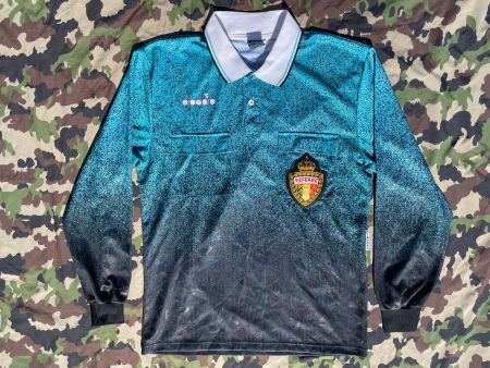 Vintage 90s Diadora Belgium Referee Jersey Italy Made Sz XL