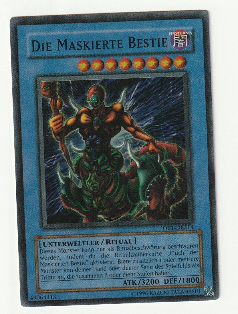 Yugioh Sammelbilder & Trading cards: Die Maskierte Bestie DB1 Super Rare – Gebraucht aus Schattdorf von Fabian500